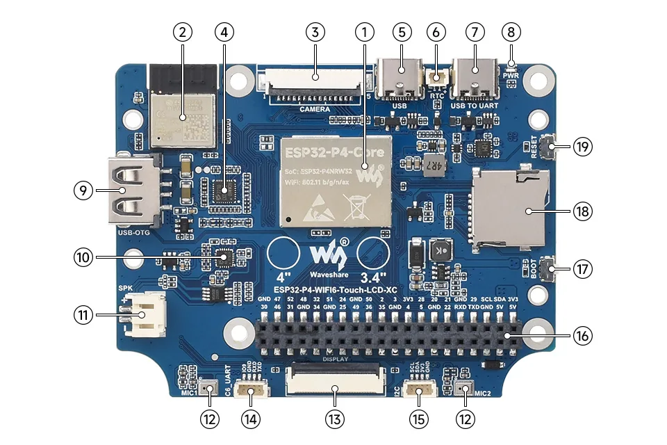 Waveshare ESP32-P4-WIFI6-Touch-LCD-4C