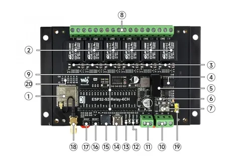 Waveshare ESP32-S3-Relay-6CH